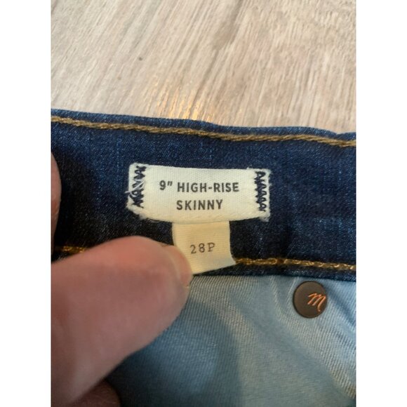 Madewell 9" High-Rise Skinny Stretch Jeans 28P Dark Wash Denim - Picture 3 of 6
